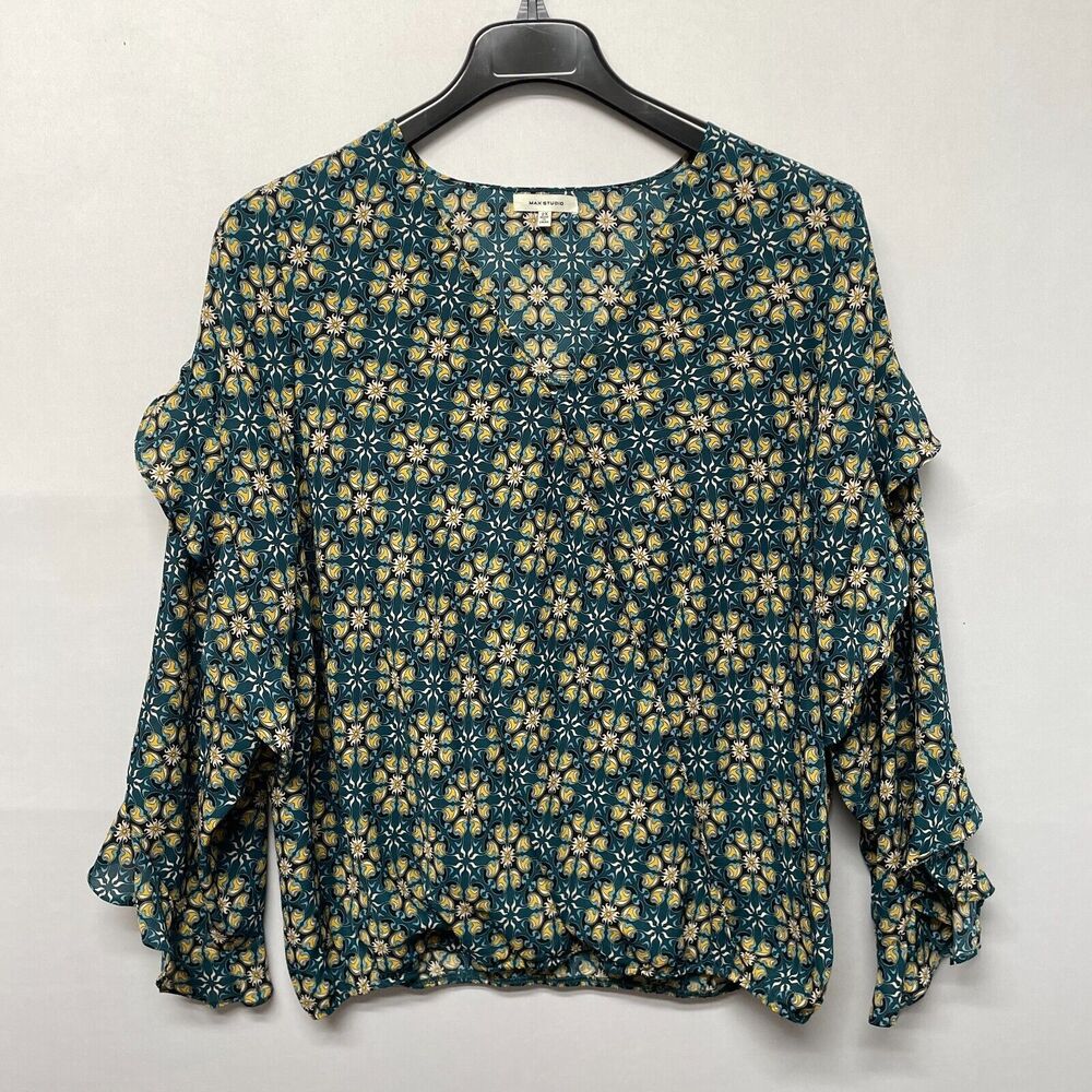Max Studio Women Long Sleeve Blouse Top Shirt Size 2X Polyester B366 -27